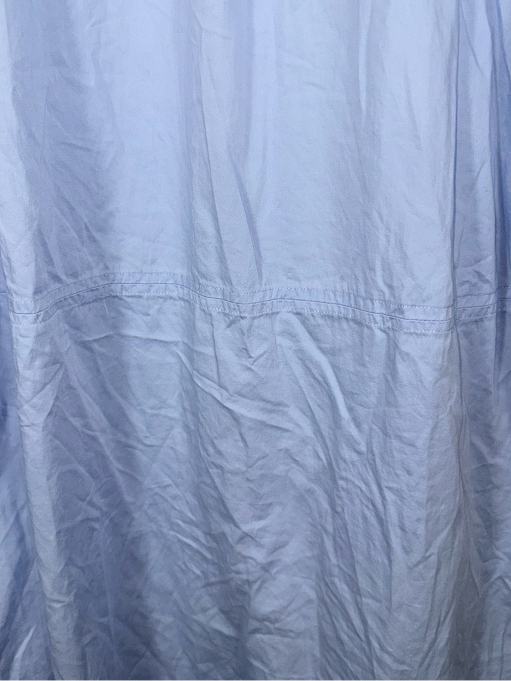 ZARA L Light Wash Chambray Oversized Button Down Shirt Dress Midi Blue Tie Back - Picture 10 of 11